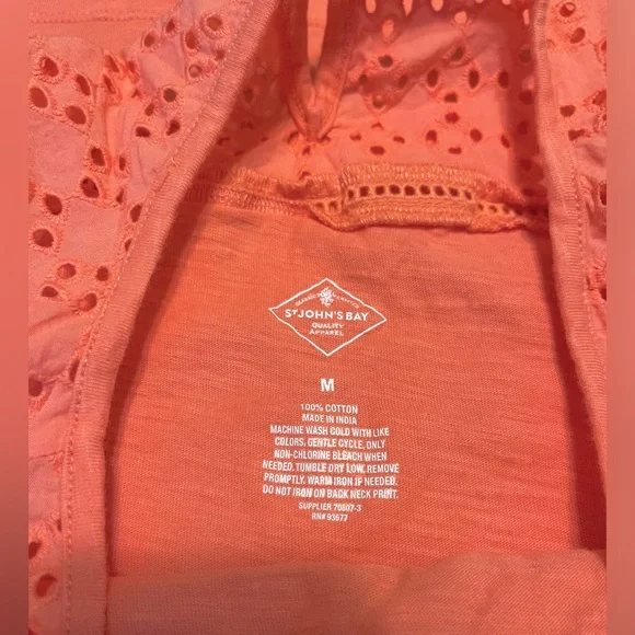 St. John’s Bay Eyelet Yoke Top Medium - Picture 5 of 5